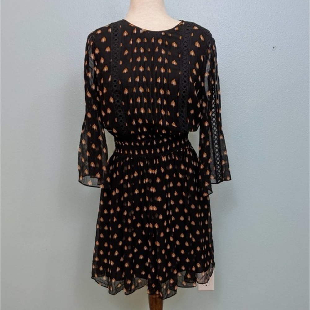 Diane Von Furstenberg  black and orange dress M